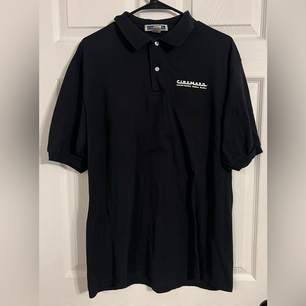 Jerzees Men’s Large Cinemark Promo Polo Black W/ The 3 Musketeers Movie